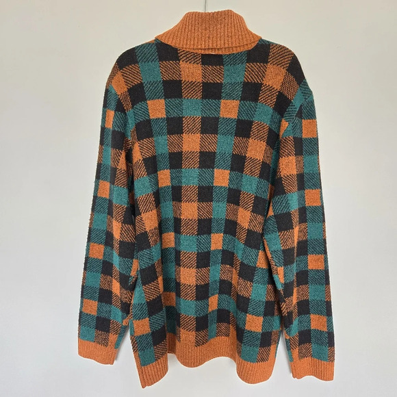 Studio Park Sweater Plaid‎ Mens 2X Coastal Eclecric Gradpa Cozy Soft Fisherman - Picture 10 of 12